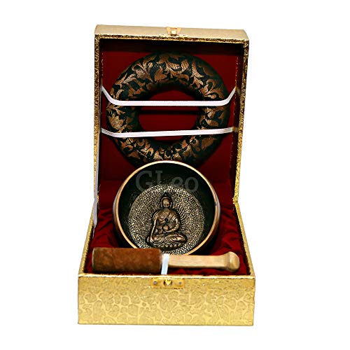 Singing Bowl 4.2 Inch Diameter Metal Alloy Tibetan with Striker Stick for Meditation and Music Therapy
