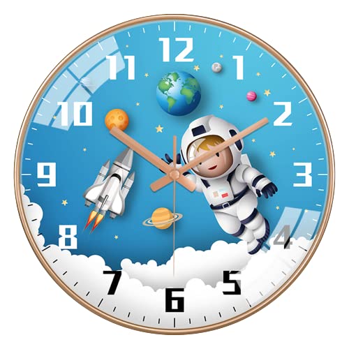 Premium Wall Clock for Home Stylish Latest Modern Design | Non Ticking Silent Wall Clock - Zero Sound & Disturbance Analog Clock (Space), Plastic, multicolor
