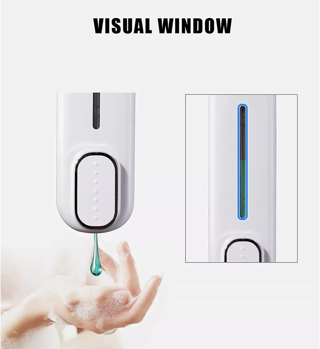 Wall Mounted Soap Dispenser - ABS Plastic - White - 400ml Capacity