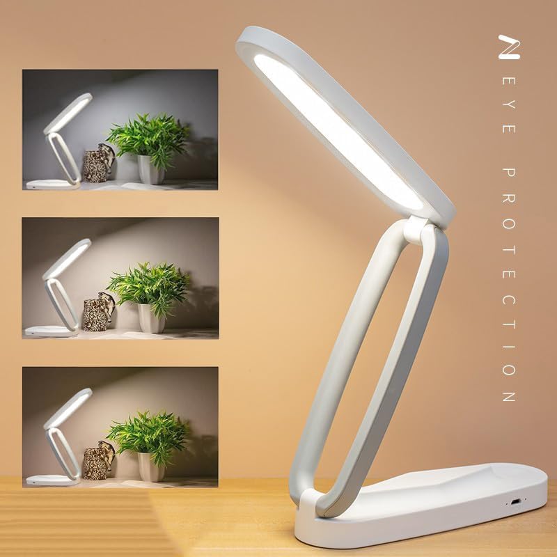 LED Desk Lamp with Touch Control, Dimmable, 3 Color Modes, Eye-Caring, USB Charging Port