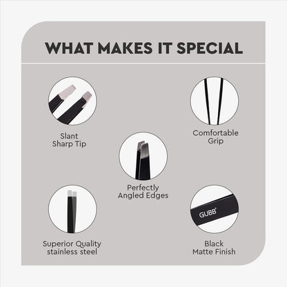 Slant Tip Tweezer for Eyebrows & Facial Hair Removal