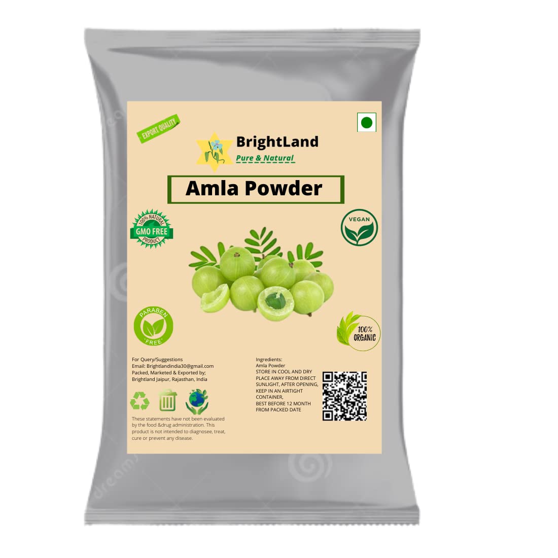 Organic Herbal Hair Pack - Amla, Reetha, Shikakai & More