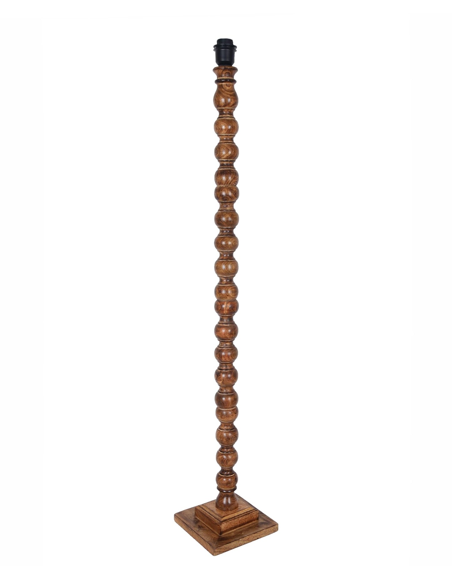 Floor Lamp Classic Design Wooden Base Off-White Shade 142x30x27cm