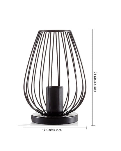 Metal Table Lamp Vintage Design Black 22x22x21 cm