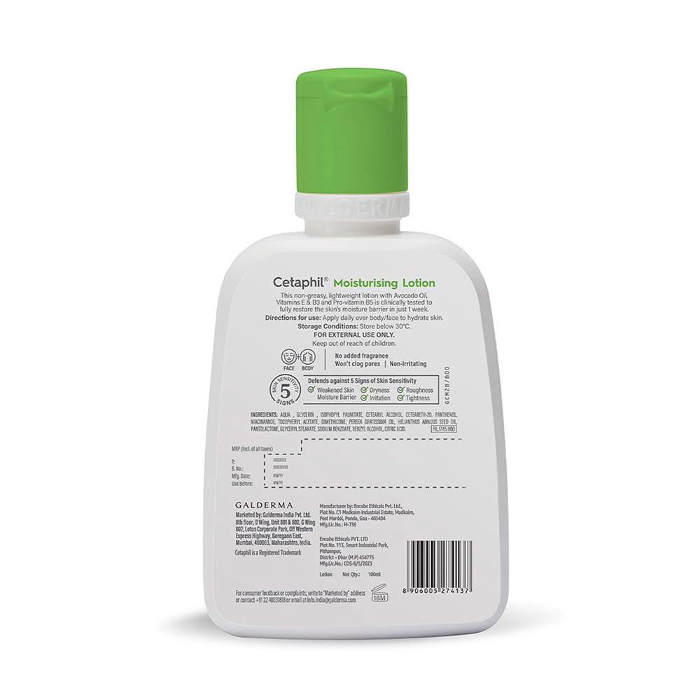Cetaphil Moisturizing Lotion 100ml for Dry, Sensitive Skin