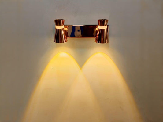 Wall Light with Adjustable Head and Colour Changing Function - Rose Gold Finish
