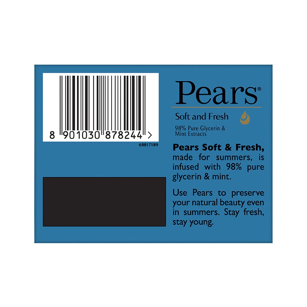 Glycerin Mint Soap Bar 4-Pack - Paraben-Free for Soft Skin