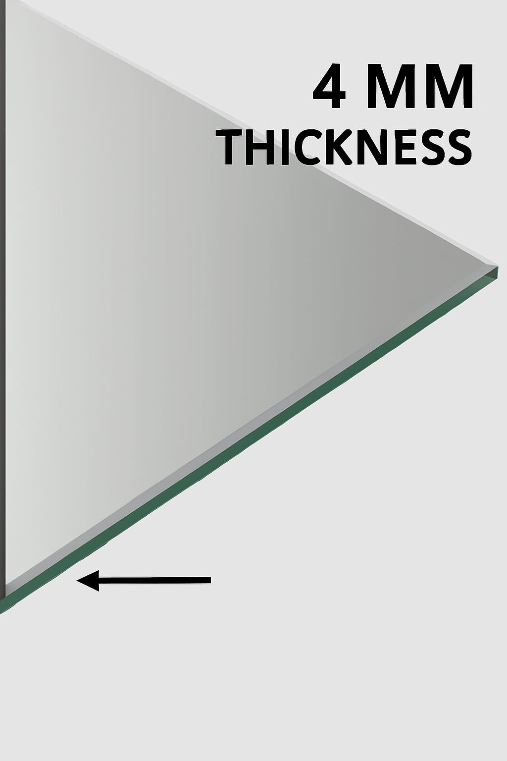 Frameless Rectangular Wall Mirror Clear Reflection 12x18 inch