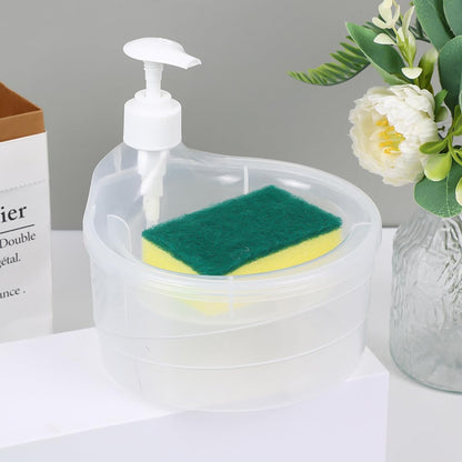 Double Layer Soap Dispenser with Sponge Holder - Plastic - Multi Color