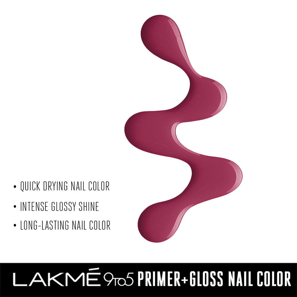 9 To 5 Glossy Nail Color, Berry Business, 6ml