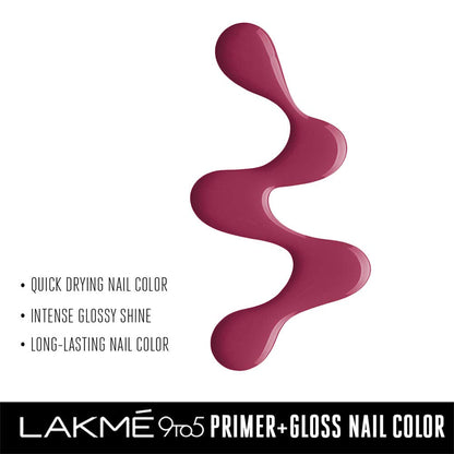 9 To 5 Glossy Nail Color, Berry Business, 6ml