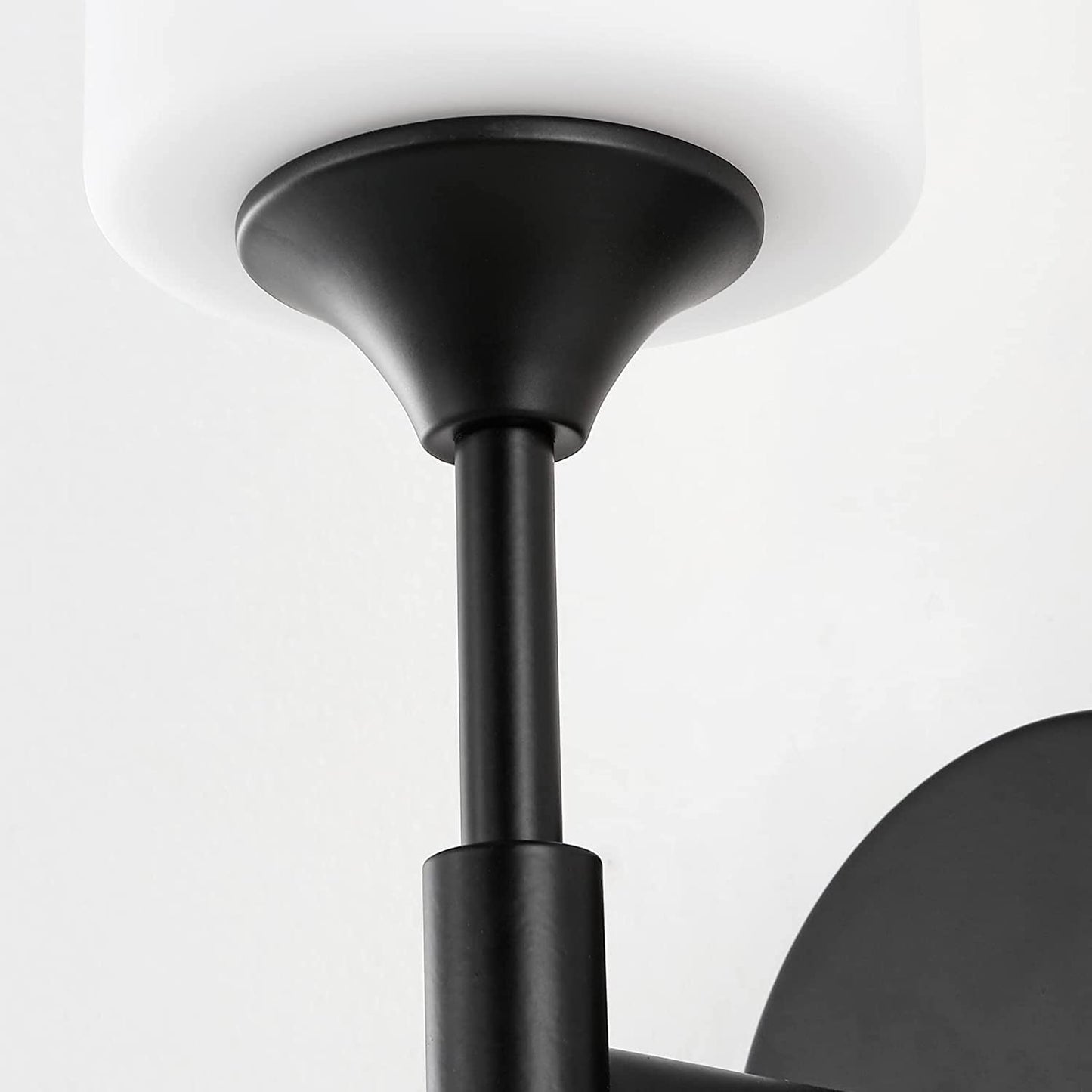 Wall Mounted Lamp Modern Accent Light Black Glass Shade E27 Bulb Compatible 30cm