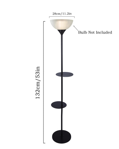 Modern Floor Lamp with Acrylic Shade - Black - 28x28x132 cm