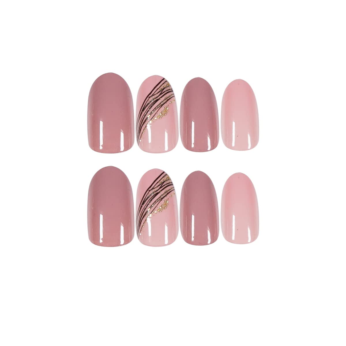 24pcs Reusable Stick-on Nails Set with Easy Glue Tabs