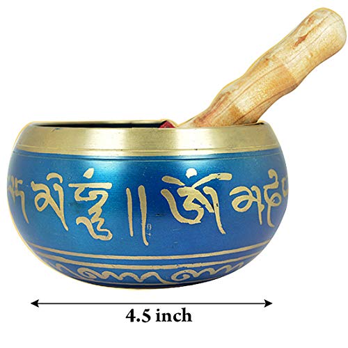 Singing Bowl | Tibetan Buddhist Meditation Bowl | Metal Alloy | 4.5 Inch Diameter