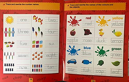 Scholars Hub Reusable And Washable Wipe And Clean Books For Kids (Set Of 3 Books) : Alphabet, Numbers & Words | 48 Pages | Writing Books | Helps Child To Write, Wipe And Write Again.