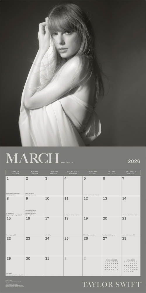 Taylor Swift OFFICIAL | 2026 12 x 24 Inch (Hanging) Monthly Square Wall Calendar | Plastic-Free | BrownTrout | Music Pop Singer Songwriter Celebrity 
