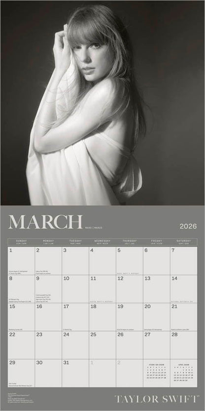 Taylor Swift OFFICIAL | 2026 12 x 24 Inch (Hanging) Monthly Square Wall Calendar | Plastic-Free | BrownTrout | Music Pop Singer Songwriter Celebrity 