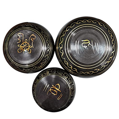Singing Bowl Meditation 4 Inches Gold Metal with Wooden Stick - Calming Sound for Yoga and Healing
