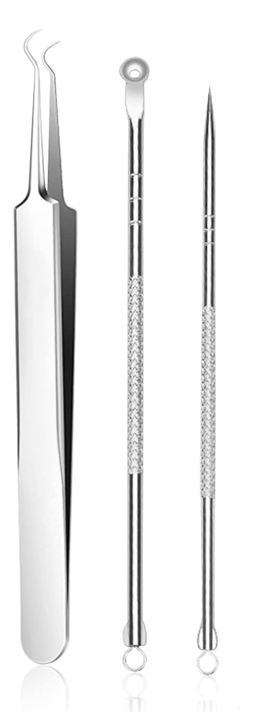 Acne Extractor Kit: Blackhead Tweezers, Needle, Pimple Tools