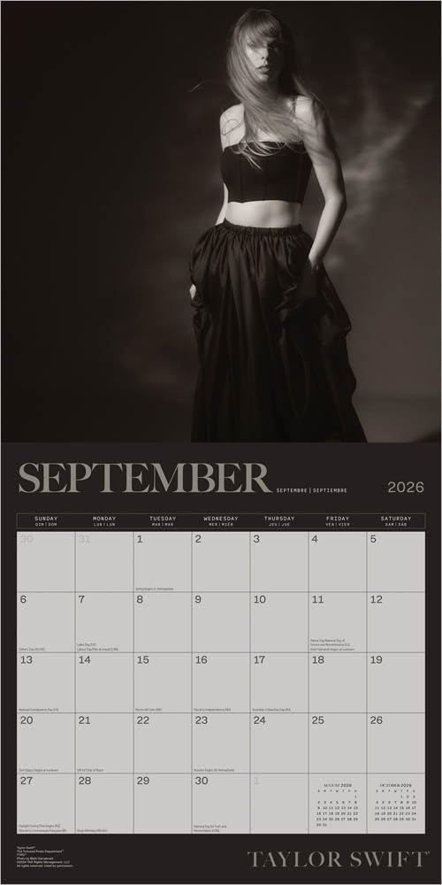 Taylor Swift OFFICIAL | 2026 12 x 24 Inch (Hanging) Monthly Square Wall Calendar | Plastic-Free | BrownTrout | Music Pop Singer Songwriter Celebrity 