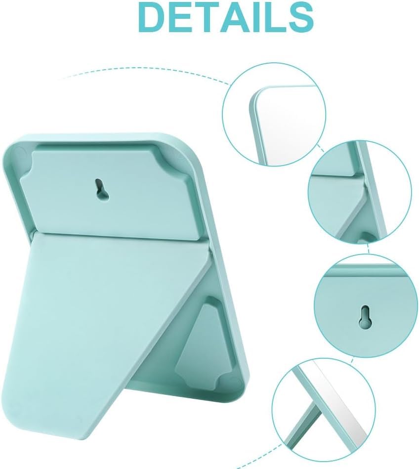 8-Inch Foldable Makeup Mirror with Stand - Blue, Tabletop