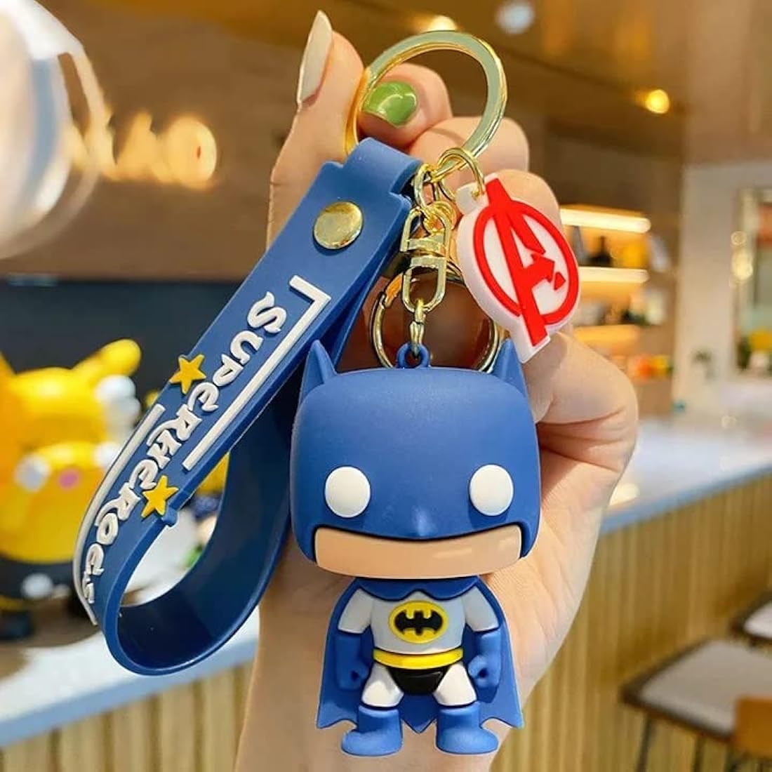 Batman Superhero Keychain | 3D Lanyard Keychain With Charms | Silicone | Justice League |