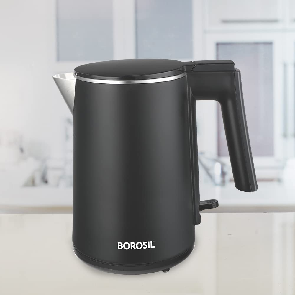 Borosil 1 L 1200W Stainless Steel Cool touch Electric Kettle