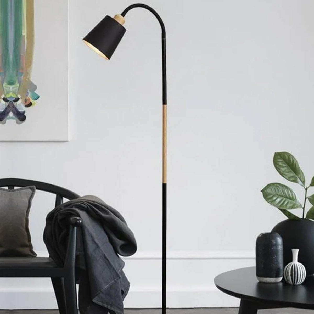 LED Floor Lamp Modern Minimalism Black Metal 150 cm