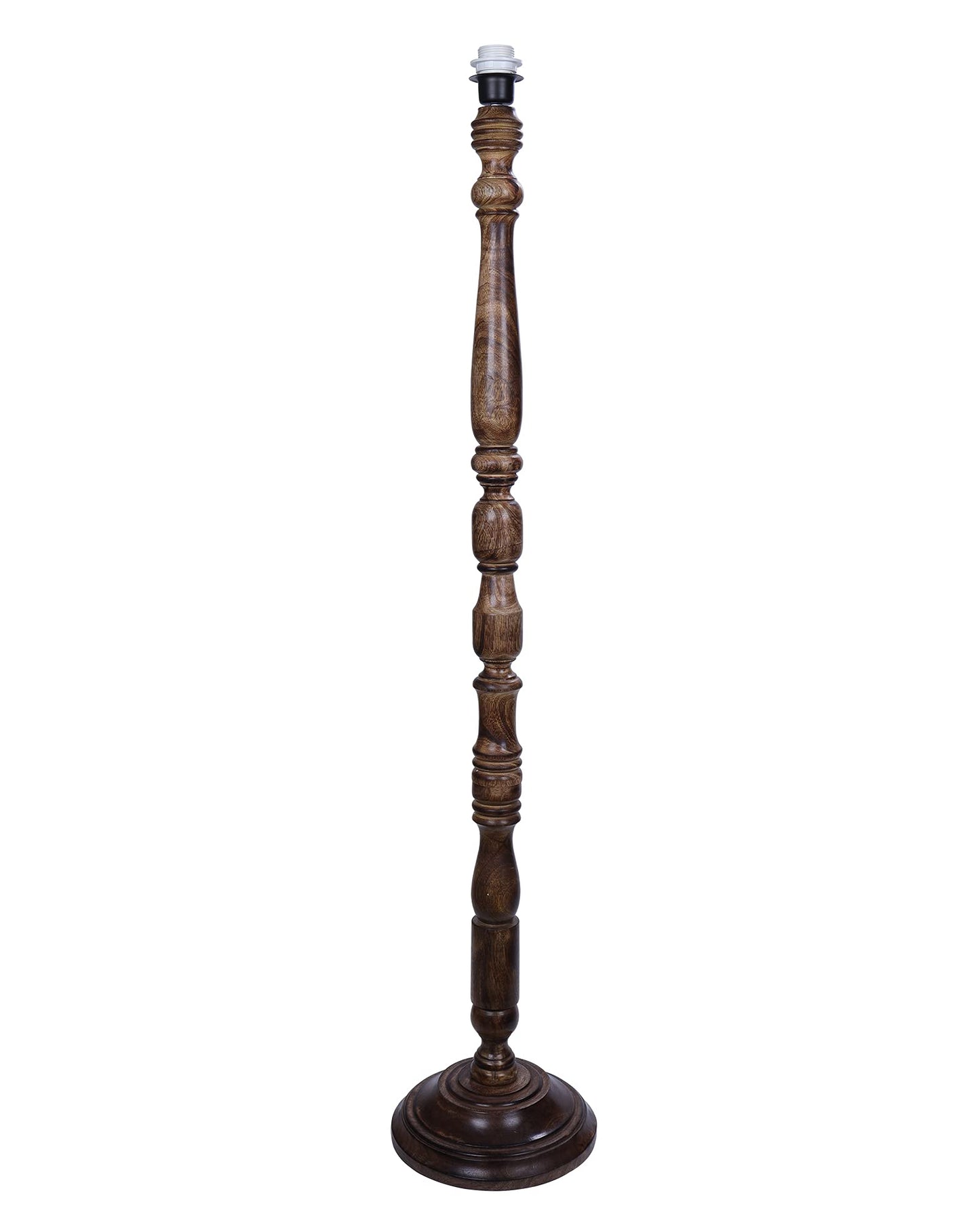 Decorative Floor Lamp with Adjustable Height - Wooden, Black Finish - 33x33x145 cm