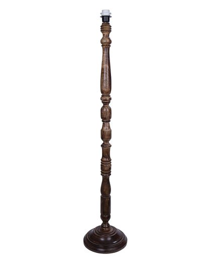 Decorative Floor Lamp with Adjustable Height - Wooden, Black Finish - 33x33x145 cm