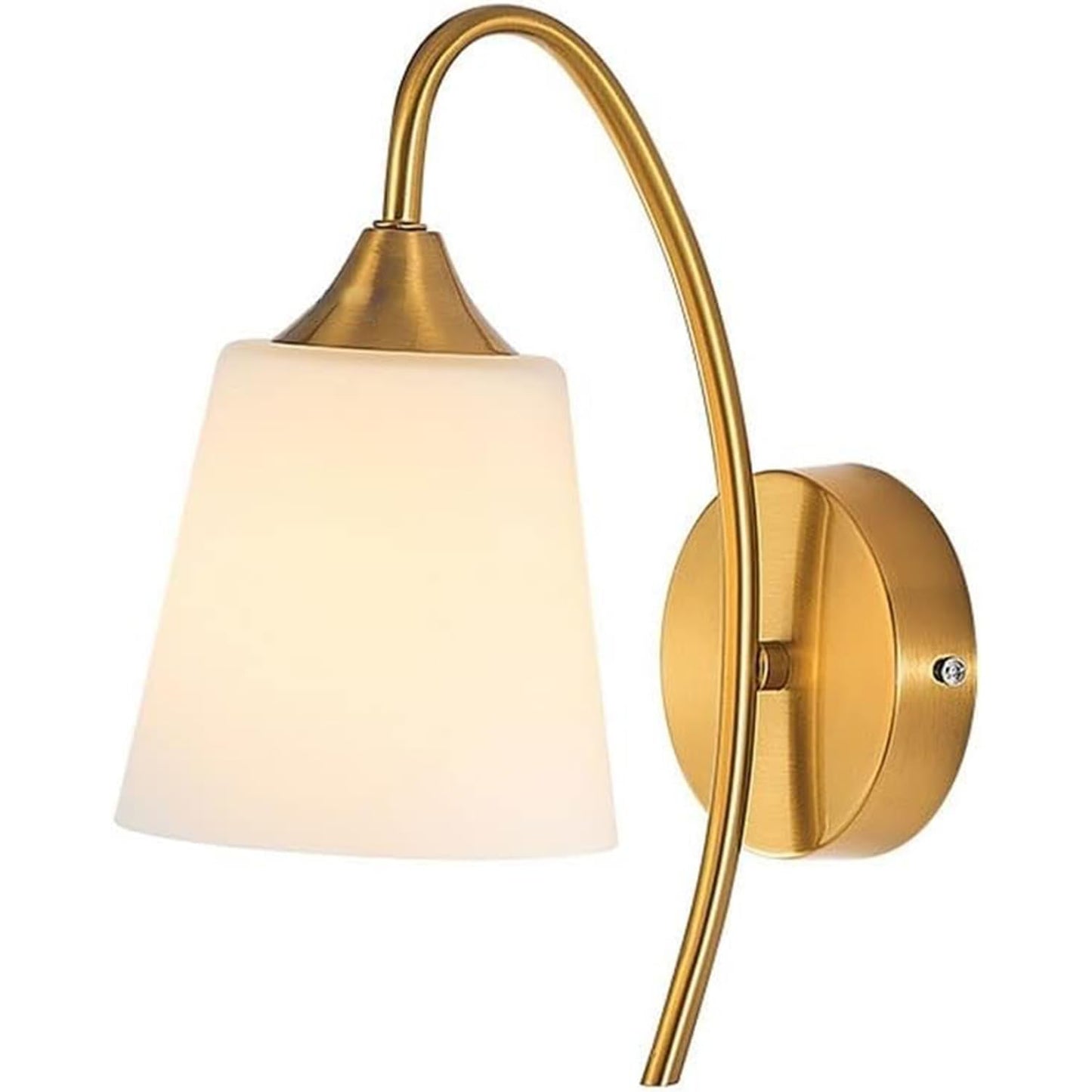 Wall Sconce Light Fixture with PVC Shade Gold Finish Metal 40W E27 for Bedroom Living Room Hallway