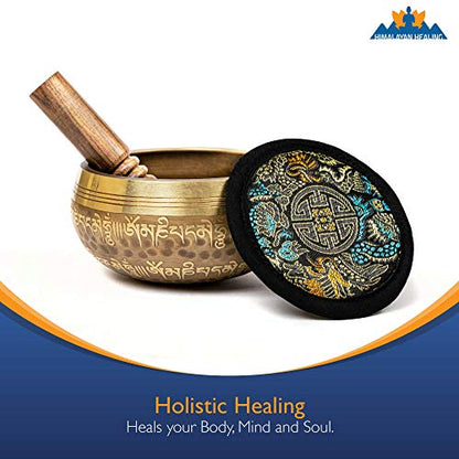 Singing Bowl 4.2 inch Antique Design Handmade Metal with Buddhist Mantra from Nepal