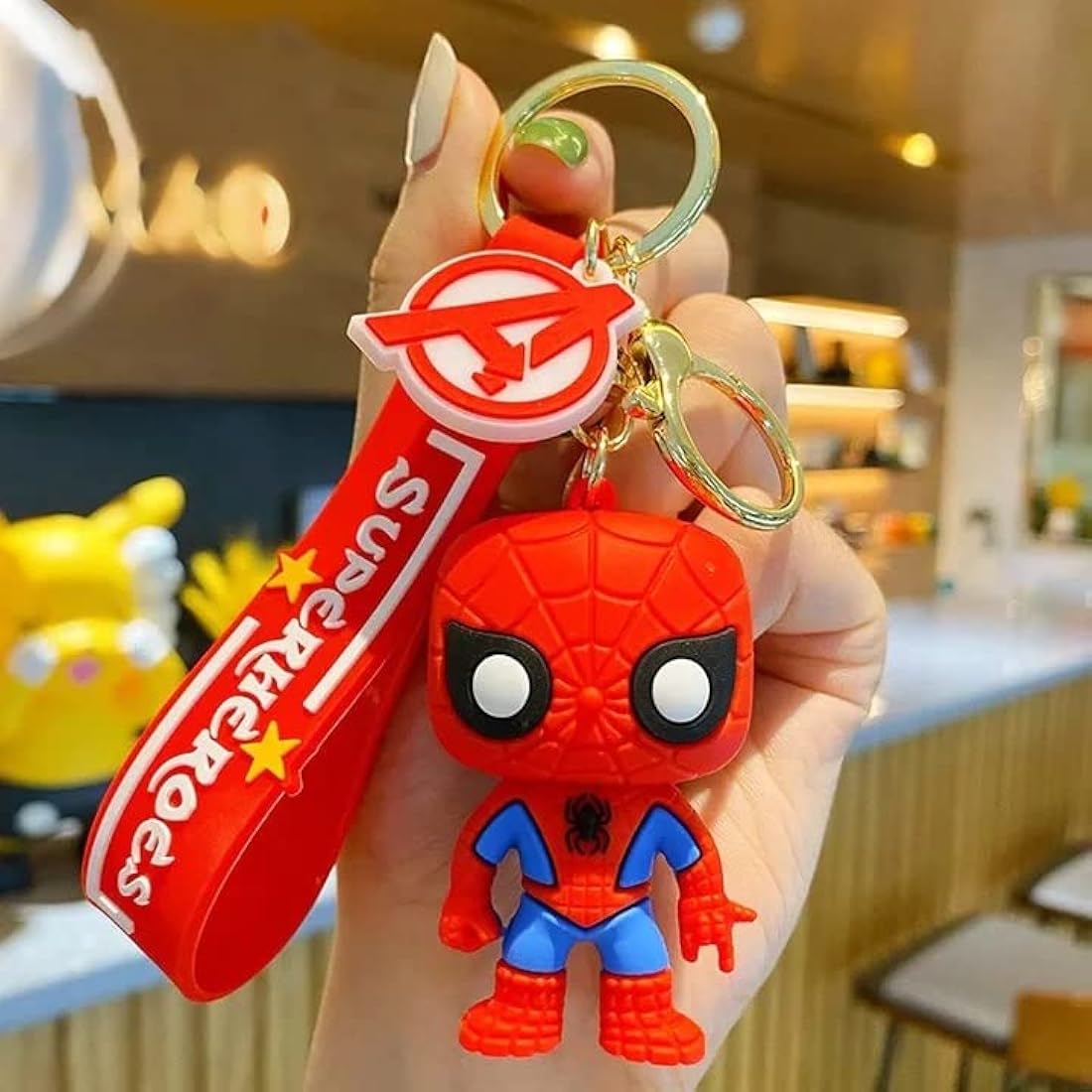 Marval Spiderman Keychain | 3D Lanyard Keychain | Silicone | Superhero |