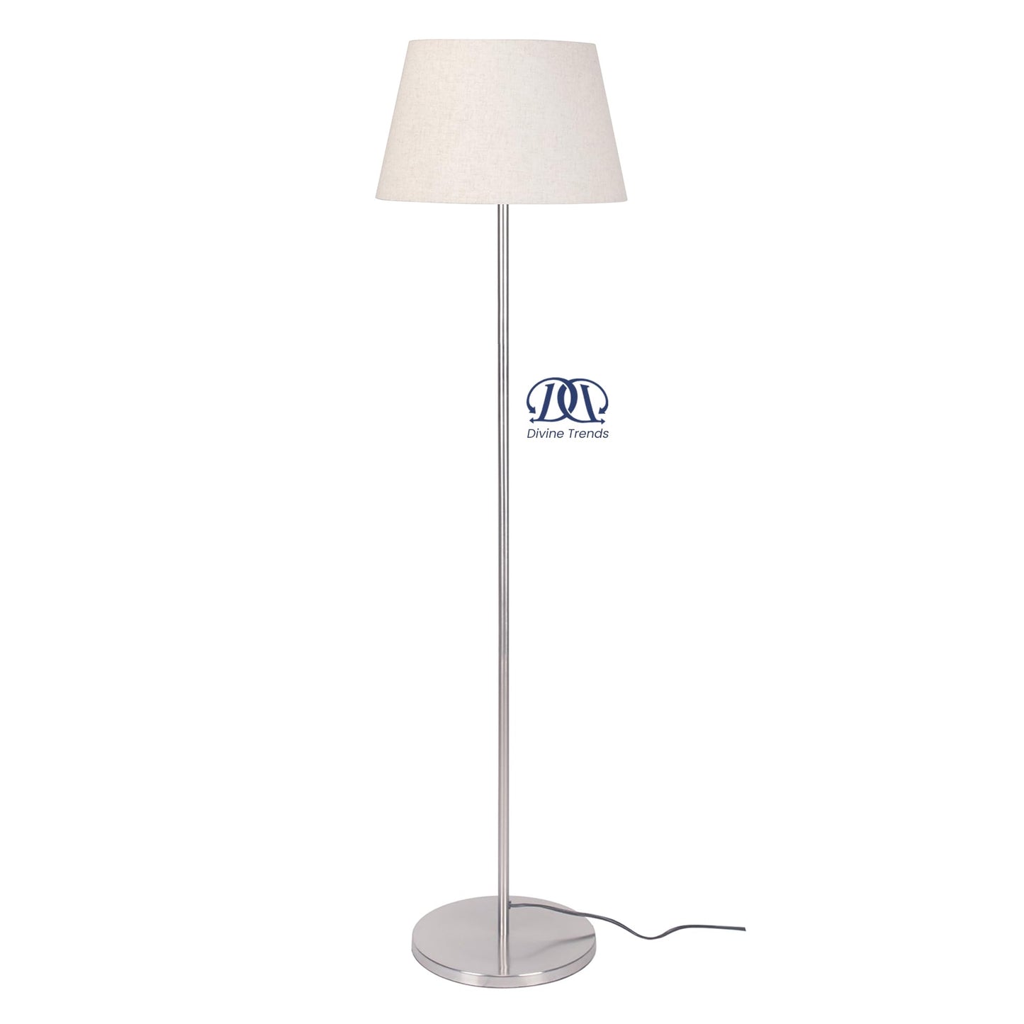Floor Lamp Modern Minimalistic Stainless Steel Silver 5ft Height 16 inch Diameter
