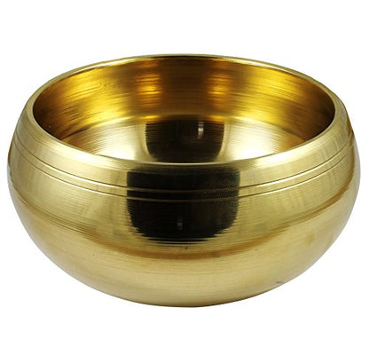 Singing Bowl Set - Hand-Painted Black with Gold Trim - 5 Inch Diameter - Includes Cushion & Mallet