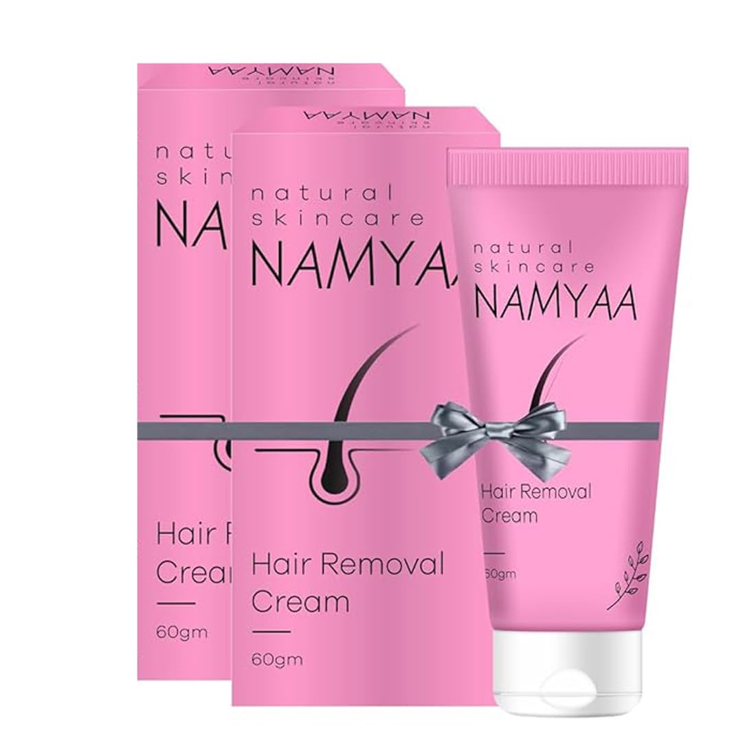 Hair Removal Cream for Intimate Skin + Vitamin C Serum, 60g, 2 Pack