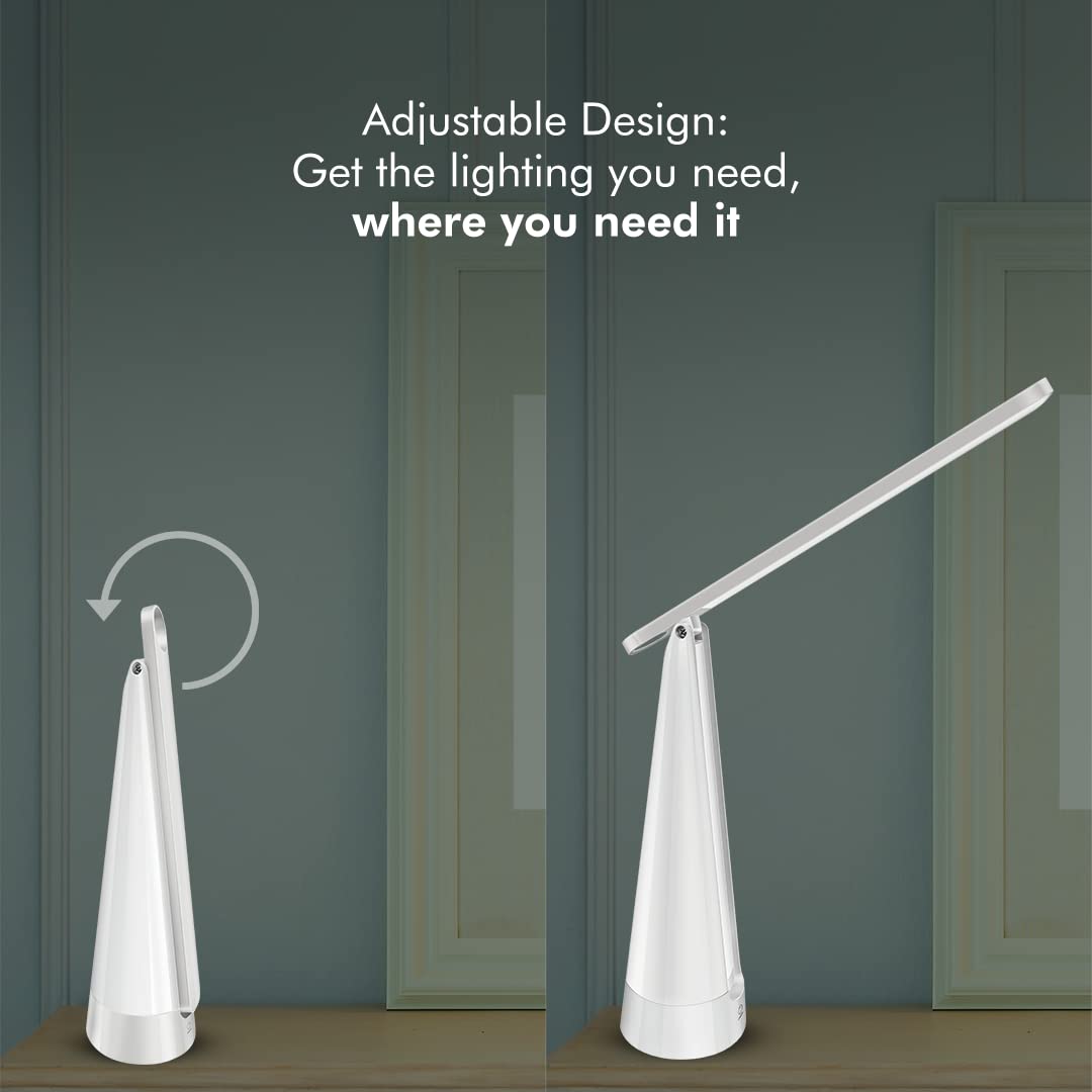 LED Table Lamp with Adjustable Neck and 6 Color Modes - Modern ABS Design - USB Rechargeable - 6W