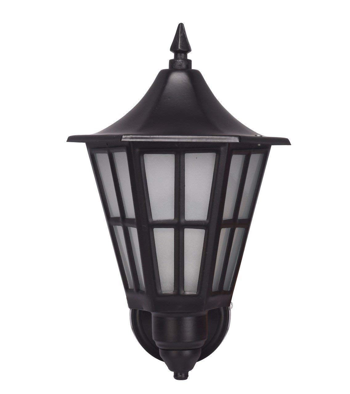 Outdoor Wall Light Lamp - Elegant Metal Design in Black with White Glass - B22 Holder