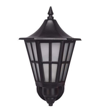 Outdoor Wall Light Lamp - Elegant Metal Design in Black with White Glass - B22 Holder