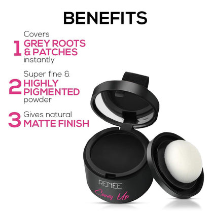 Black Hair Powder 4g - Covers Grey Roots & Bald Spots Instantly