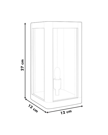 Rectangular Table Lamp - Rustic Sheesham Wood - 30cm Height