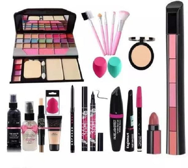 All-in-One Makeup Kit with 5 Brushes & 36H Eye Combo