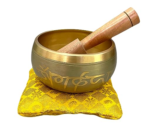 Singing Bowl 3.5 Inch Metal Alloy Grey for Stress Relief Meditation