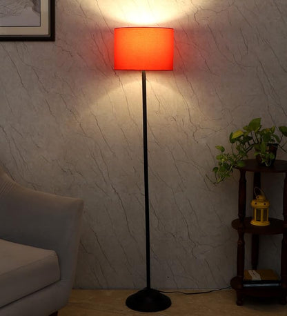 Foldable Floor Lamp with Red Shade - Metal - Height: 57 inches - Adjustable - Modern Design