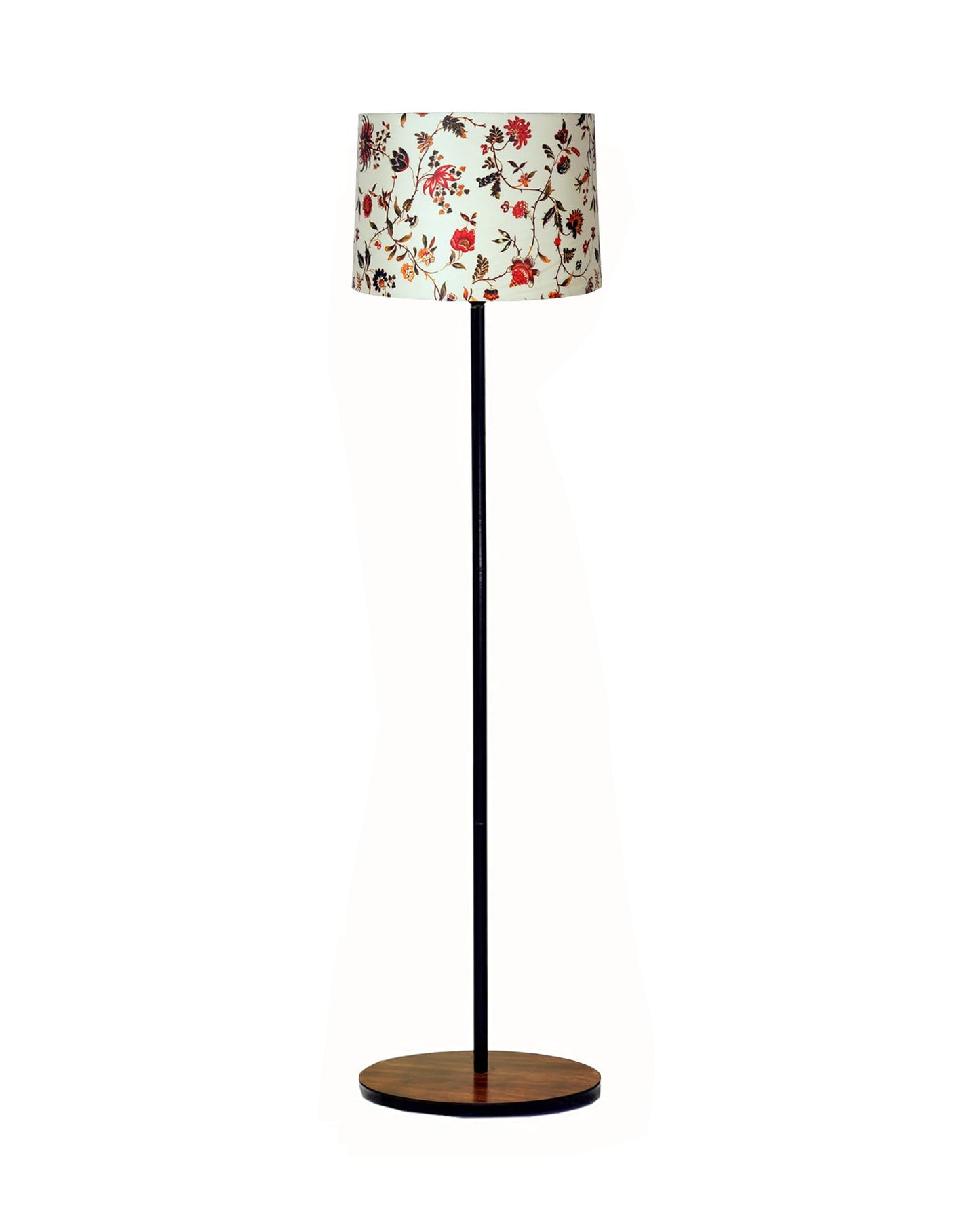 LED Floor Lamp with Black Torchiere Base and White Frosted Glass Shade - 27.9cm Width, 132cm Height