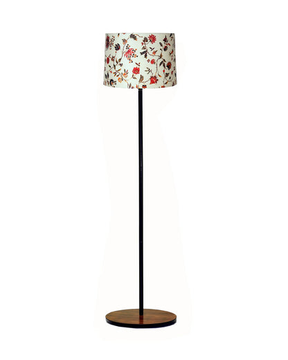 LED Floor Lamp with Black Torchiere Base and White Frosted Glass Shade - 27.9cm Width, 132cm Height