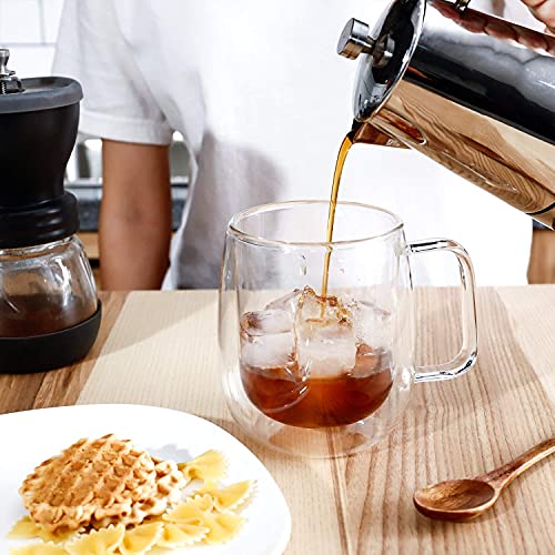 Double Wall Coffee Mug - 290ML - Borosilicate Glass - Handcrafted - Crystal Clear Finish