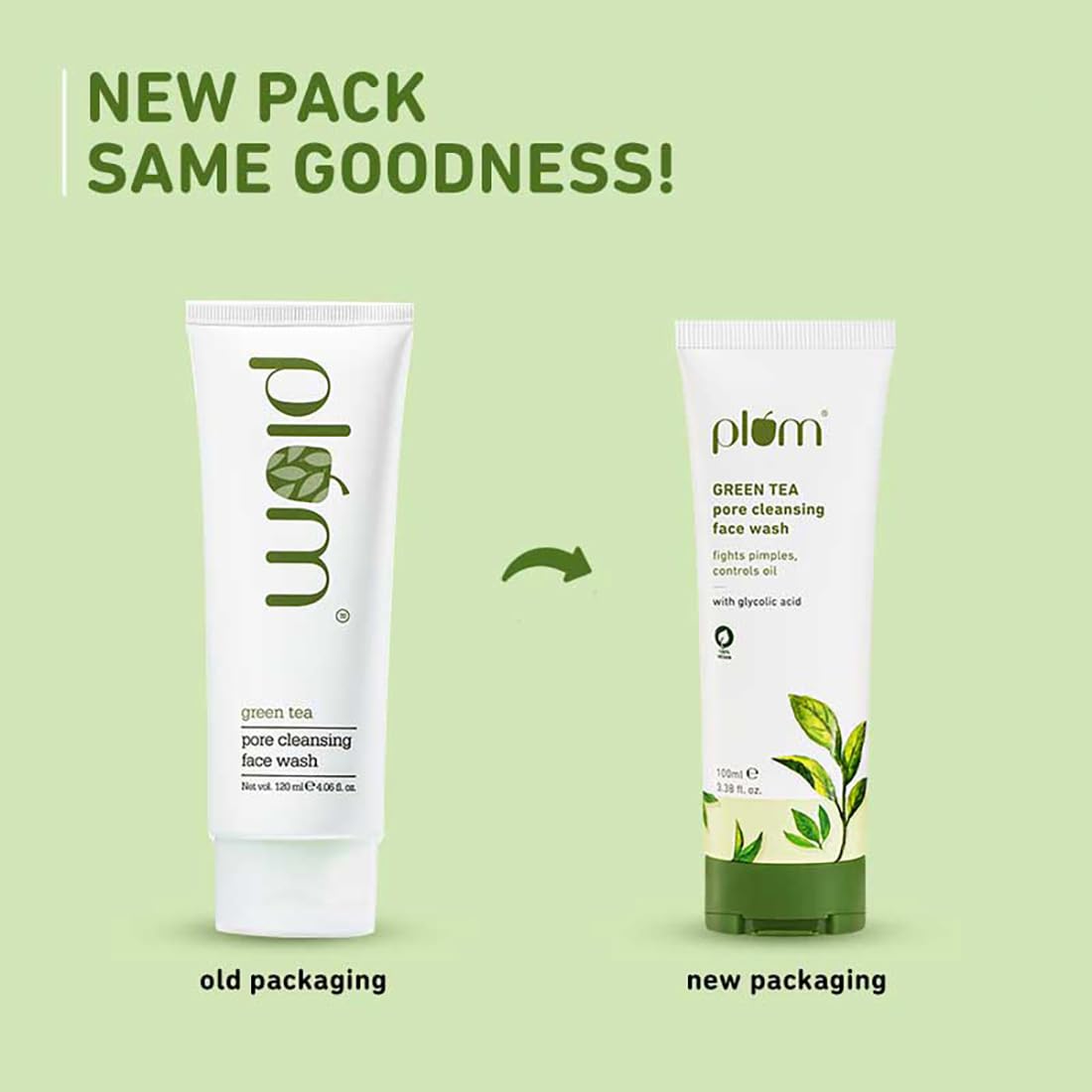 Gentle Green Tea Face Wash for Oily & Acne-Prone Skin - 100ml