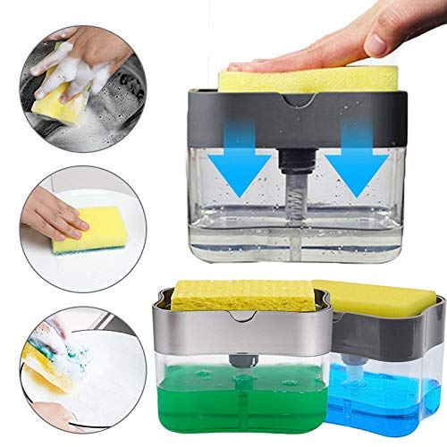 Soap Dispenser - Multi-Color - 400 ML - Pump Design - Includes Sponge - Easy to Clean